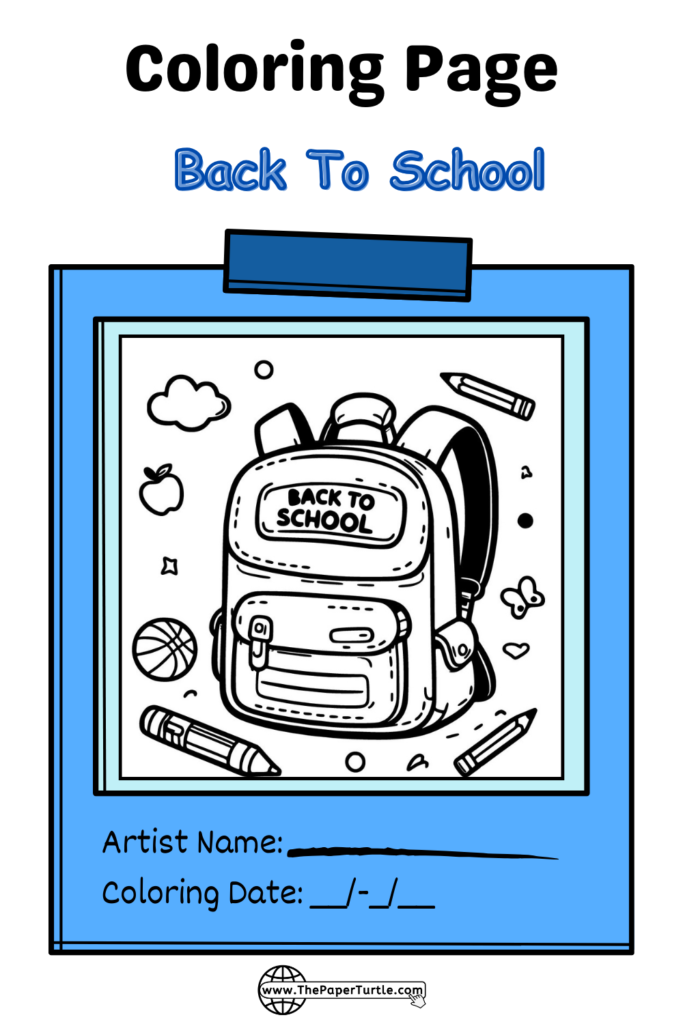 school bag coloring page