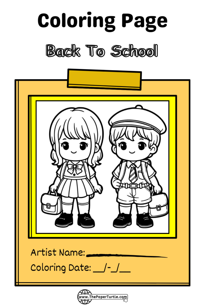 two prek school kids coloring page