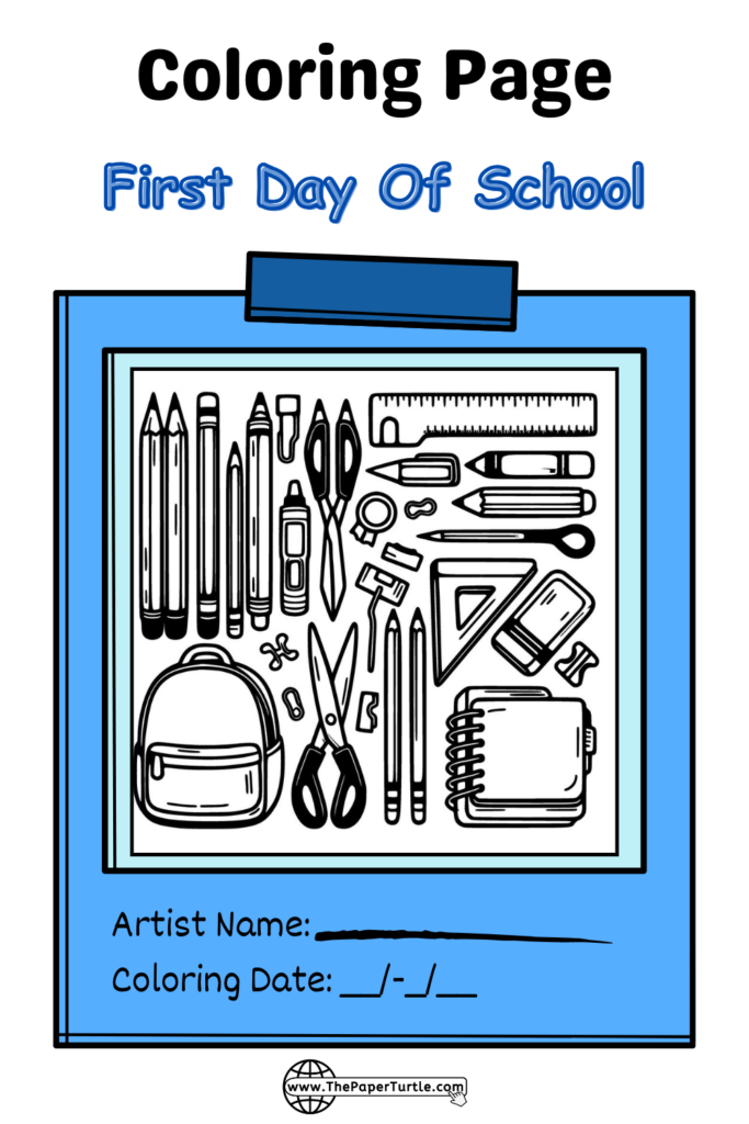 school stationary coloring page