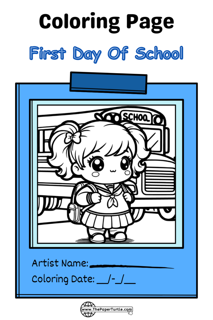 cute girl on first day of school