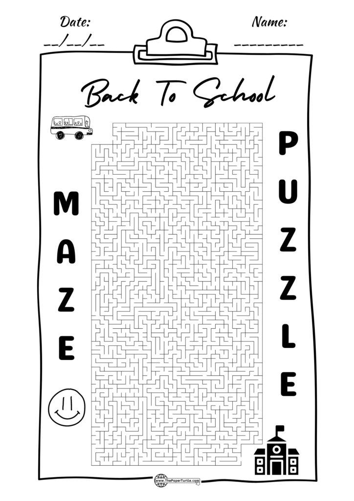 back to school maze puzzle