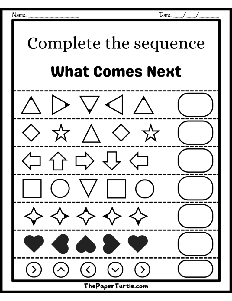 Pattern Worksheets - ThePaperTurtle