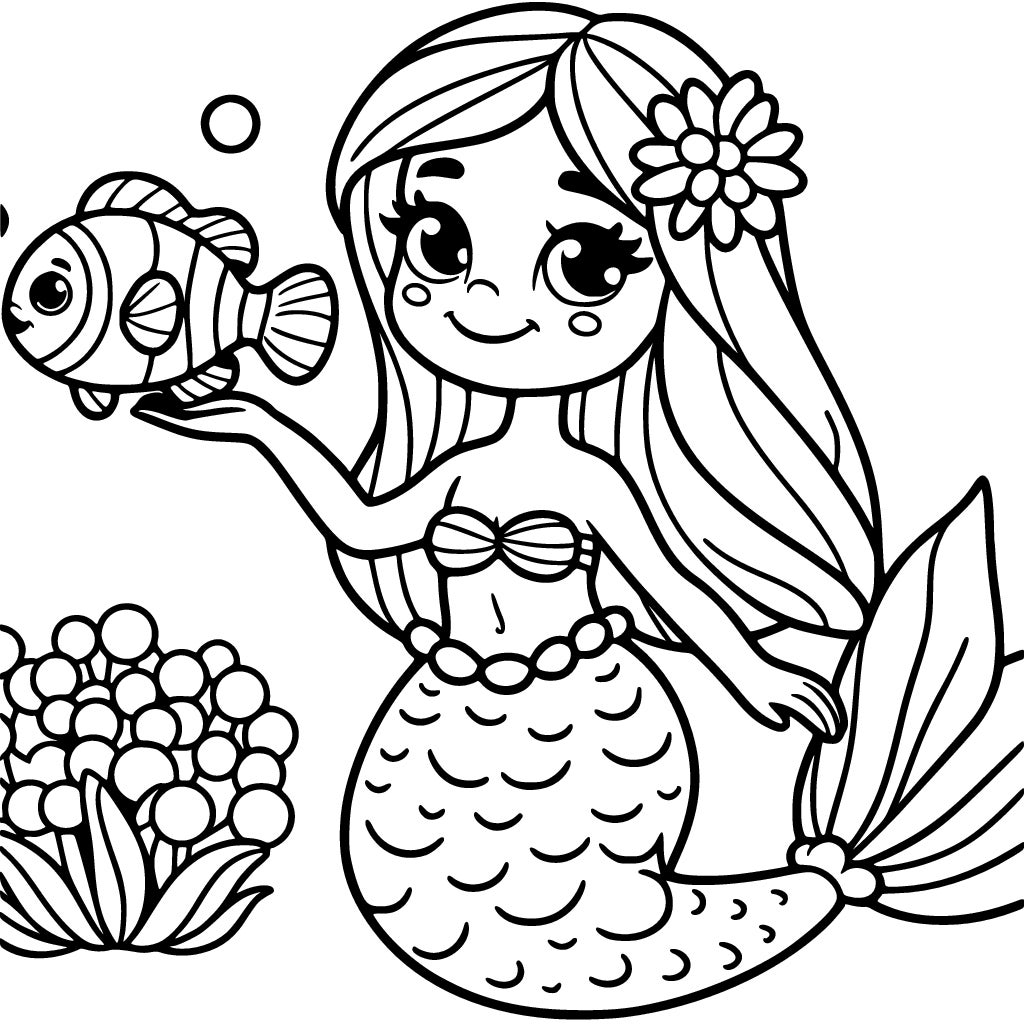 mermaid coloring pages